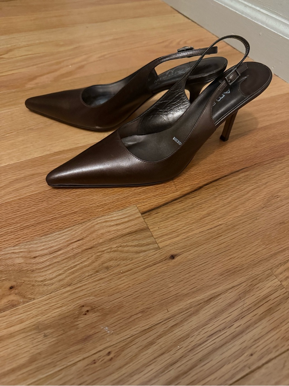 Amalfi Chocolate Brown Pointed Slingback Pumps
